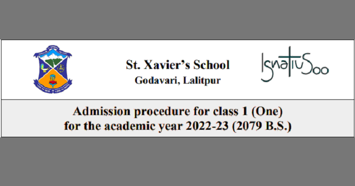 St. Xaviers School, Godavari Admission Procedure for class 1 (One) for 2022-23
